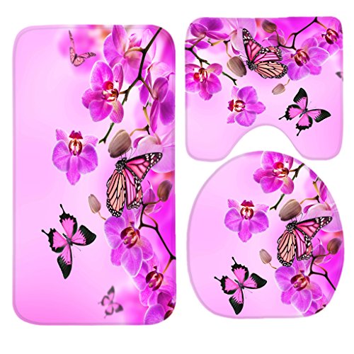 Ofloral 3 Pieces Bath Mat Rug Set Punisher Skull Non Slip Bathroom Rugs One Bath Mat