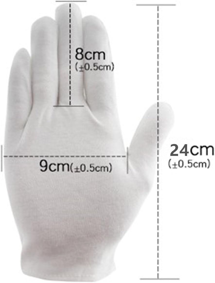 DH Formal White Cotton Gloves Tuxedo Honor Guard Parade Gloves- 20 pairs: Clothing