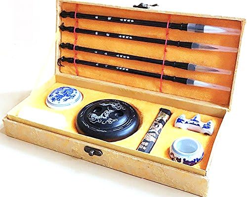 Painting Sumi Set Calligraphy Brush Sumi Pens Sheep Hair Drawing Writing Painting Brush Solid Wood Rods Professional Brush First-rate Box Gifts For Student Professional A Gread Quality