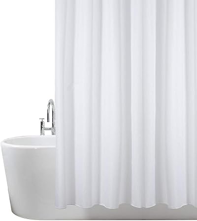ANSIO Shower Curtain 180x200 cm Mould Resistant White 100% Polyester