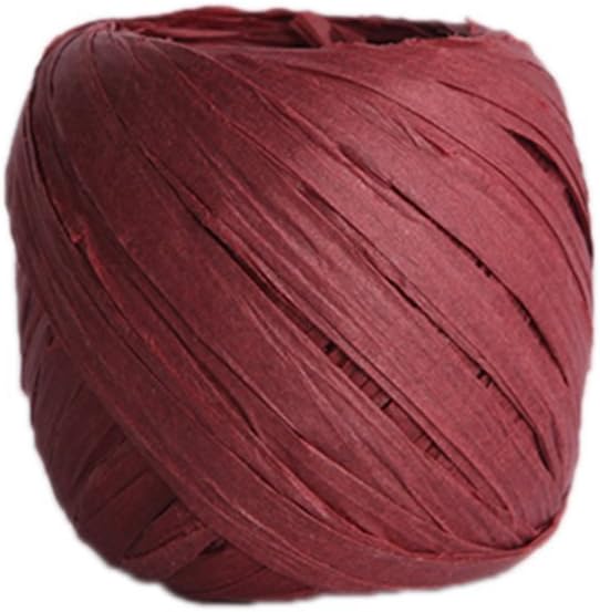 CHIC*MALL 20M Raffia Paper Ribbon Decoration Flowers Gifts Crafts Scrapbooks 13 Colors (Wine Red)