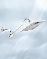 Hibbent 8 Inch Rain Shower Head Stainless Steel Chrome Square Swivel view 7