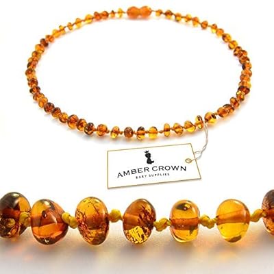 amber crown teething necklace