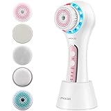UMICKOO Facial Cleansing Brush,Rechargeable IPX7 Waterproof with 5 Brush Heads,Face Brush Use for Exfoliating, Massaging and 