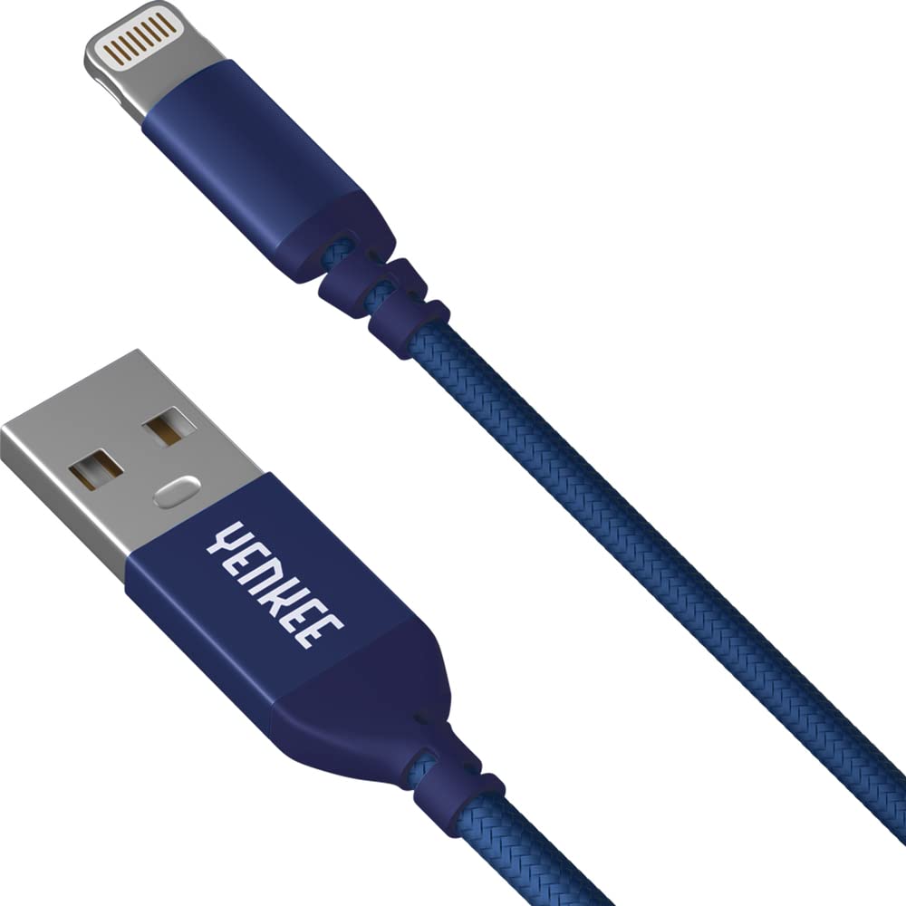 Yenkee Lightning Sync and Charging Cable, 1 Metre Length, Blue