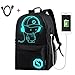 Laptop Backpack Anti-Theft College Backpack with USB Charging Port Luminous Backpack Travel Backpack Casual Daypack for Women and Men
