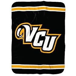 VCU Rams Primary Logo Stripes Sherpa Blanket, Warm