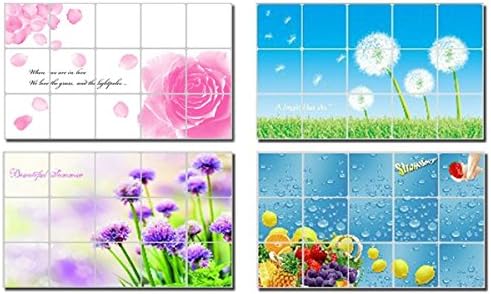 Kitchen oil-proof paper - aluminum foil anti-oil wall stickers - Size 45 75 cm / 4 pack