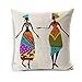 All Smiles African Decor Throw Pillow Covers Africa Print Pillows Decorative Cushion Outdoor Ethnic Women Cases Home Bedding 18x18 Set 4 Sofa Couch Living Room Décorations