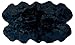 Premium Black Sheepskin Rug Genuine Quad 4x6ft Pelt Fluffy Fur Rug for Living Room