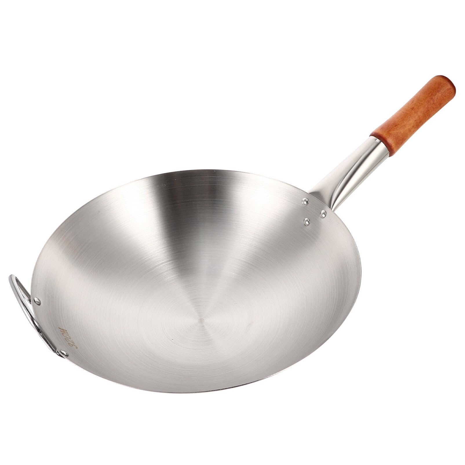 Kichvoe Stainless Steel Stir Fry Pan Round Bottom Carbon Steel Wok Pan，Carbon Steel Pow Wok， and Stir for Home and Professional Cooking-12.5Inch Induction