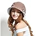 Afala Women Packable Beach Summer Hats Bucket Hats Cloche Hats, Lightweight Foldable for Travel Vacation (Brown)