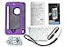 Armour Shell Rugged Waterproof Case for iPhone 6 with Apple Cell Charging Cable - Purple
