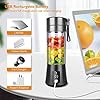 Portable-Blender-Ksera-Smoothie-Juicer-Cup-Personal-Mini-Blender-for-Smoothies-and-Shakes-Six-Blades-in-3D-380ml-13oz-2000mAh-Powerful-USB-Rechargeable-Home-Travel-Handheld-Fruit-Juicer-Black Portable Blender, Ksera Smoothie Juicer Cup, Personal Mini Blender for Smoothies and Shakes- Six Blades in 3D, 380ml…