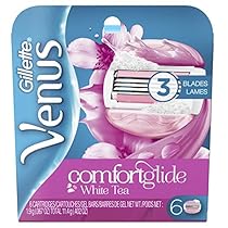 Gillette Venus Comfortglide Women's Razor Blade Refills, White Tea, 6 Count, Womens Razors / Blades