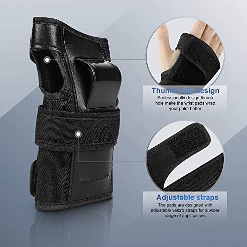 IPSXP Knee Pads Set, Protective Gear for Kid Children Teenager Adult with Knee Elbow Wrist Pads for Rollerblading, Skating, Skateboard, Scooter, Biking, Cycling (45-57.5 kg)