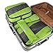 5pc Packing Cubes Set Large Travel Luggage Organizer 4 Cubes 1 Laundry Pouch Bag (Green)