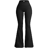OQQ Women's Flared Pants High Waisted Yoga Leggings Stretchy Bell Buttom Wide Leg