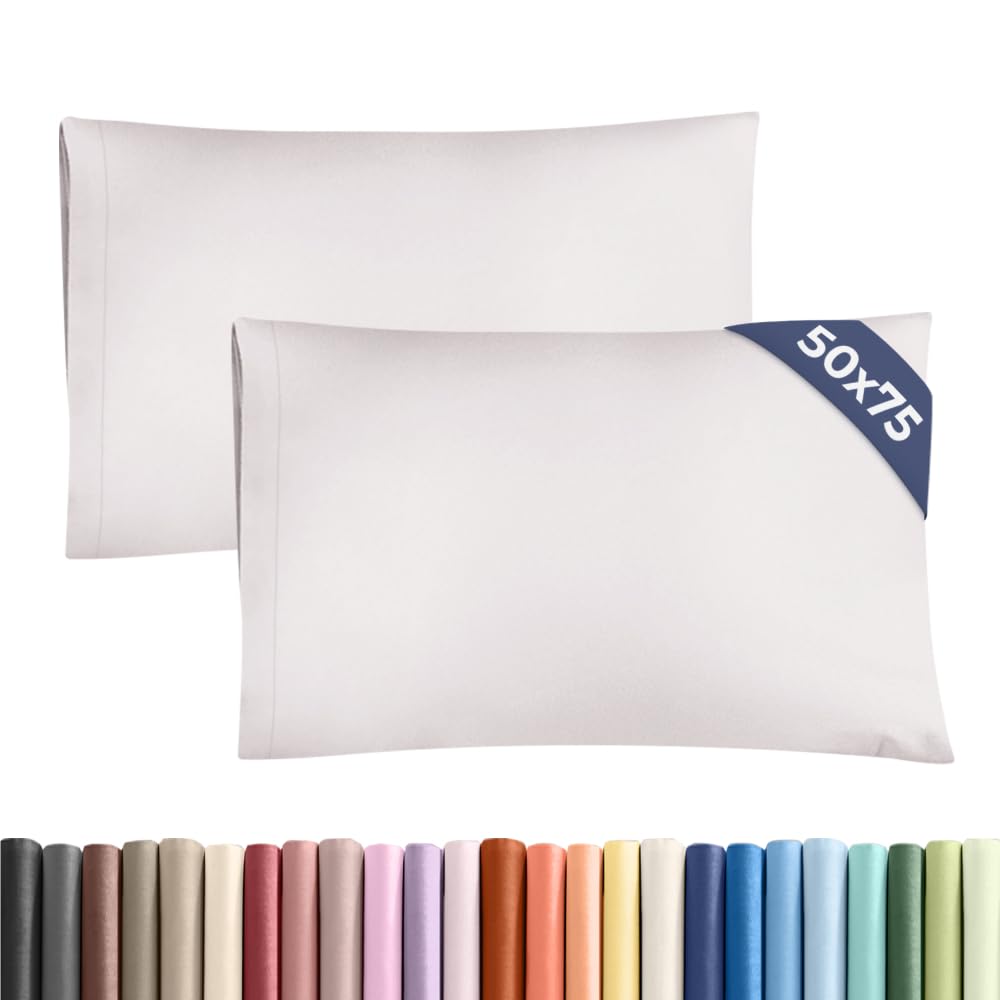 Pillowcases 2 Pack Standard Size 50x75 cm Light Grey, Brushed Microfiber with Envelope Closure, Extra Soft Breathable Cooling Pillow Cases, Wrinkle Free Machine Washable Pillow Covers, OEKO-TEX — image 1