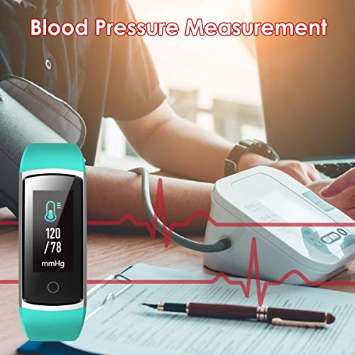 CHEREEKI Fitness Tracker, Heart Rate Monitor Activity Tracker with Blood Pressure Sleep Monitor 14 Sports Tracking, Color Screen IP68 Waterproof, Fitness Watch Step Calorie Counter (Black and Green)