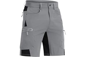 CRYSULLY Men's Hiking Cargo Shorts Outdoor Summer Lightweight Quick Dry Casual Shorts with 5 Pocket