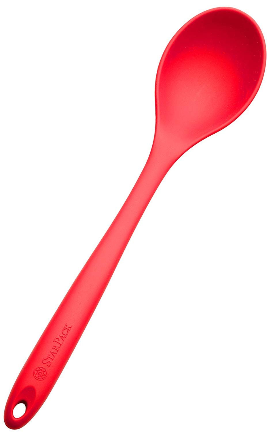Large Serving Spoon Cherry Red Hygienic One Piece Design 13.5 High Heat