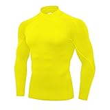 Mens Yellow Compression Shirt Long Sleeve Athletic