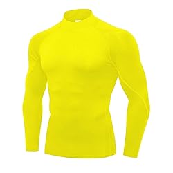 Mens Yellow Compression Shirt Long Sleeve Athletic