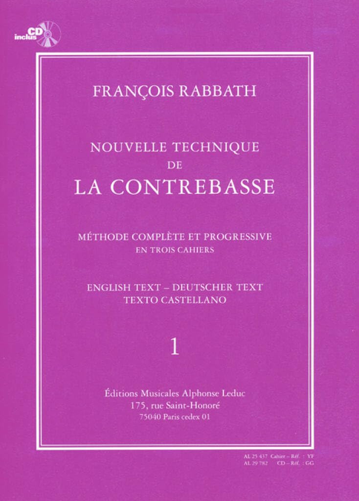 Nouvelle Technique de la Contrebasse Volume 1 avec CD