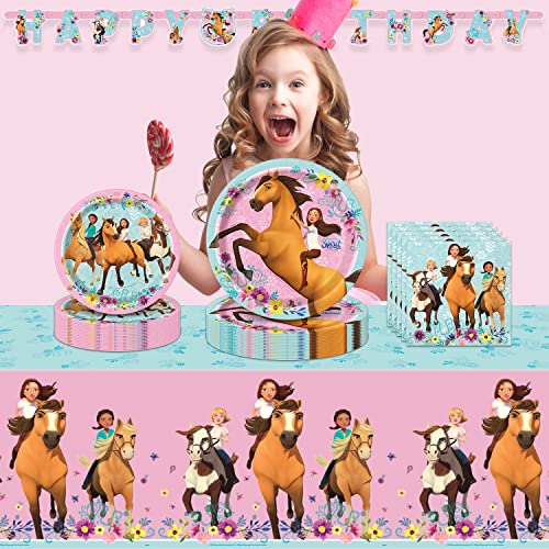 Spirit Riding Free Party Supplies Horse Party Decorations Includes Large Plates, Dessert