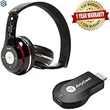 Supreno AnyCast M2 Plus WiFi 1080P FHD HDMI TV Stick DLNA Wireless Chromecast Airplay Dongle With S460 Bluetooth Wired & Wireless Headphones