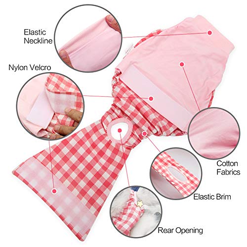 Heywean Recovery Suit for Cats After Surgery Wear for Abdominal Anti Licking Wounds E-Collar Alternative for Cat Breathable Surgical Pet Onesie (S, Pink)