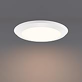 East Grove Home Builder Essential 6in Round Disc LED Recessed Flush Mount 10W 800 Lumens with 5-CCT 2700-3000-3500-4000-5000K in White
