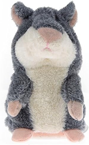 Coolly Lovely Talking Hamster Plush Toy Sound Record Speaking Hamster Talking Toys Mimicry Pet Hamster Talking Plush Animal Toy Electronic Hamster Mouse for Children Kids Grey