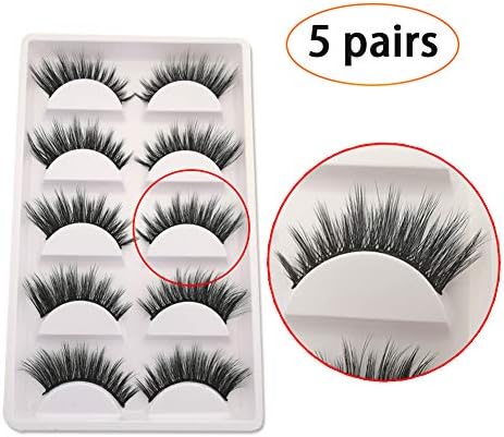 False Eyelashes 5 Pairs Faux 3D Eyelashes Dramatic Makeup Thick Long Multilayer Fluffy Hand-made D806