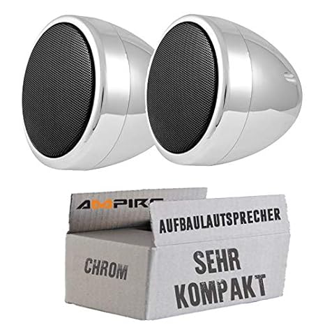 AMPIRE Aufbaulautsprecher QX75-CHR, 7cm, verchromt Paar
