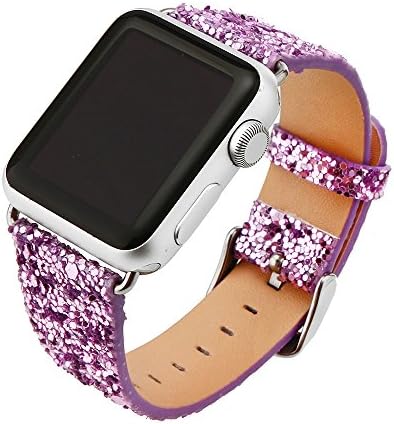 Apple Watch Bands,sports watch band,iwatch band 42mm Luxury Leather Replacement Band/Strap for Apple iWatch Series 1 &2&3 Edition Versions 2015 2016(Light purple)