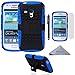 S3 Mini Case, Wisdompro 2 Piece in 1 Dual Layers Heavy Duty Hard Soft Hybrid Rugged Protective Case with Foldable Kickstand for Samsung Galaxy S3 Mini (NOT S3 Fit) - Blue/Black