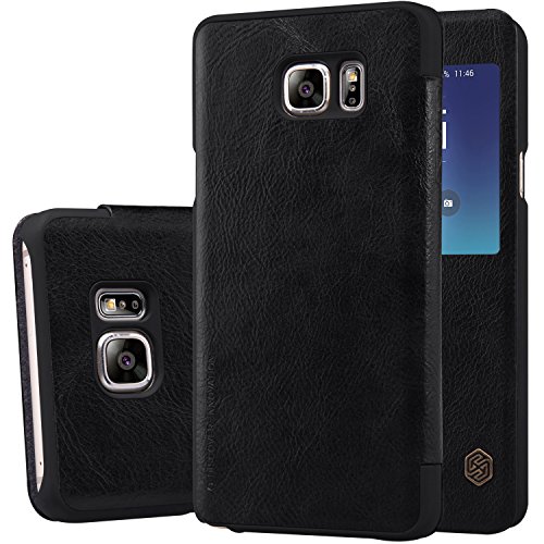 Capa Flip Nillkin QIN para Galaxy Note 5, [Couro PU][Fina e Leve][Proteção 360 graus], Samsung Galaxy Note 5 (N920G) - Preta