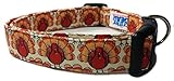 Adjustable Dog Collar in Holiday Thanksgiving Turkeys (Handmade in the U.S.A.- Fast Shipping)