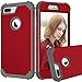 AOKER iPhone 7 Plus Case, Bumper Case Shock Absorbing Hard Hybrid Slim Thin Cute Cover [Scratch Proof] Plastic Shell + TPU Rubber Inner for iPhone 7 Plus 5.5 Inch (2016) (Red Grey)