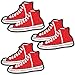 U-Sky Sew or Iron on Patches for Clothes - Red Canvas Shoes Patch for Jackets, Jeans, Backpacks, Hats, Bags - Pack of 3pcs - Size: 3.0x2.1 inch