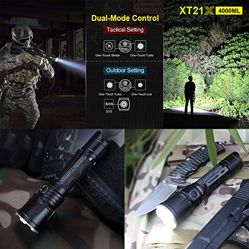 Professional Police Flashlight 4000 Lumens XT21X Klarus Advanced