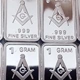 1 Gram Silver Bar .999 Fine Solid Silver 
