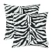 CaliTime Pack of 2 Cozy Fleece Throw Pillow Cases Covers for Couch Bed Sofa Farmhouse Zebra Striped Printed Both Sides 18 X 18 Inches Black