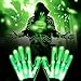 HITOP Led Gloves, Light Up Gloves Toy Skeleton Lighted Gloves, Christmas Party Gifts for Men Stocking Stuffers for Teens (Green)