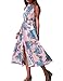 Women's Sleeveless Halter V Neck Split Backless Beach Wear Prom Party Boho Floral Print Flowy Maxi Shift Casual Dress