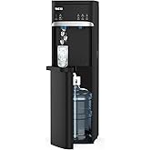 VECYS Bottom Loading Ice Maker Self-Clean Hot Cold Water Dispenser for 5 Gallon Bottle, 22LBS Daily Ice Making, Child Safety