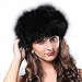 FURTALK Winter Fox Fur Hat Headband - Women's Genuine Wrap Cap Neckwarmer Original Black