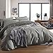 3-piece Luxury 100% Egyptian Cotton Solid Color Duvet Cover Set,Smooth & Ultra Soft(King, Silver Gray)